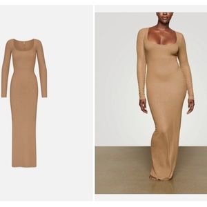 SKIMS LONG SLEEVE SHIMMER DRESS